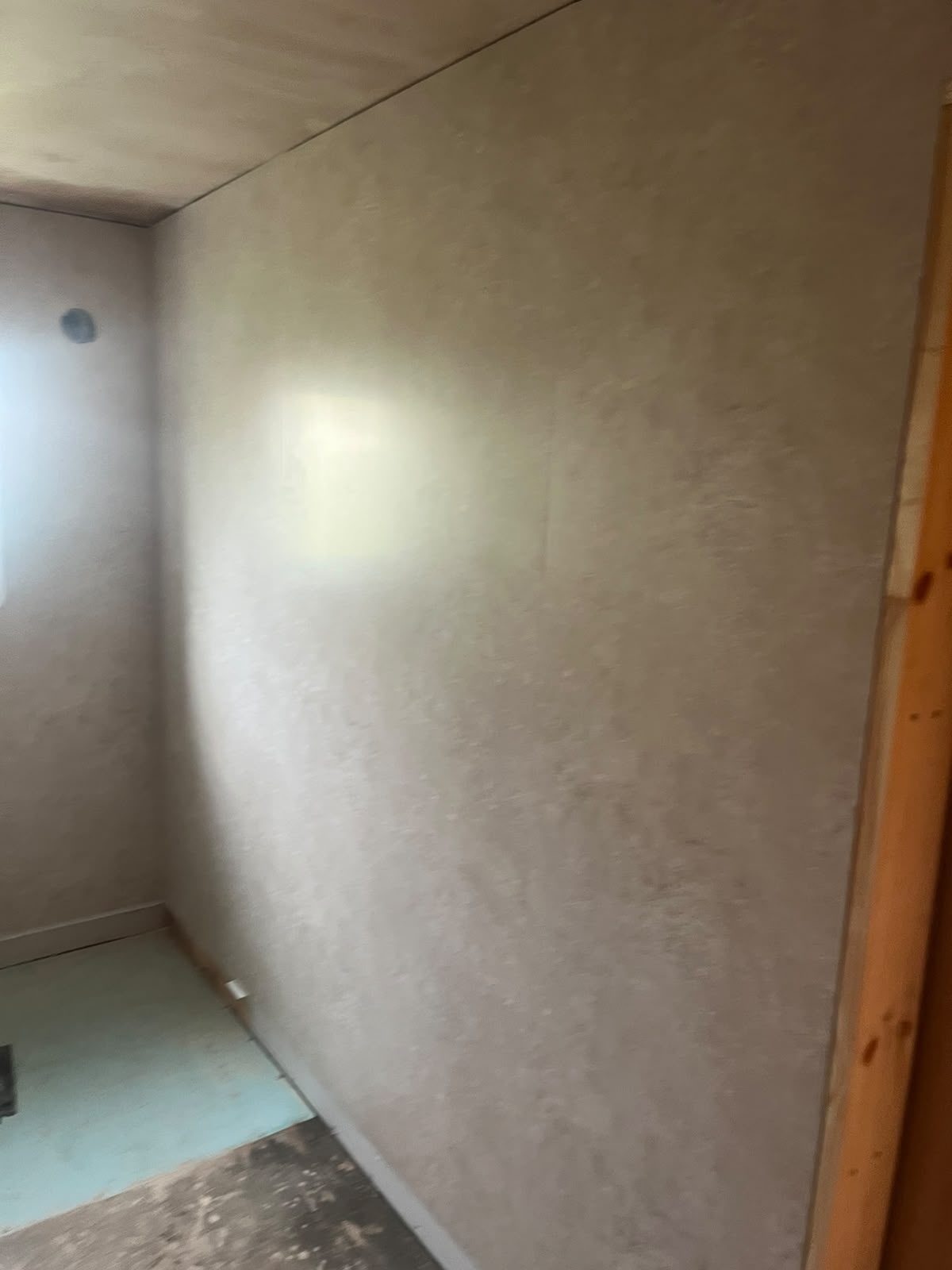 Shower room wall preparation and fitted shower tray